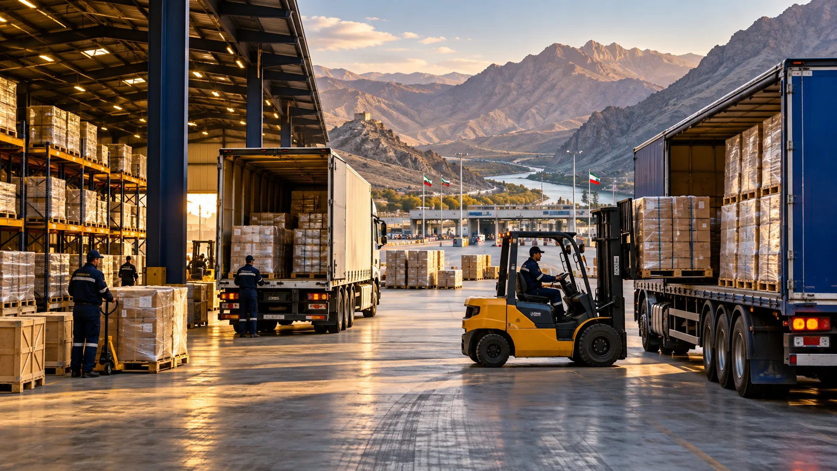 How does transshipment in Jolfa support the Armenia route?